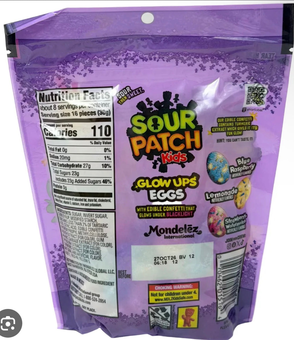 Sour Patch Kids Glow Eggs soft and chewy