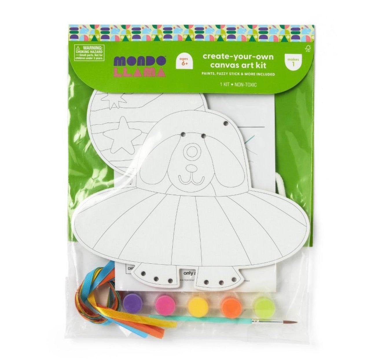 Space Dog Canvas Painting Craft Activity Kit - Mondo Llama