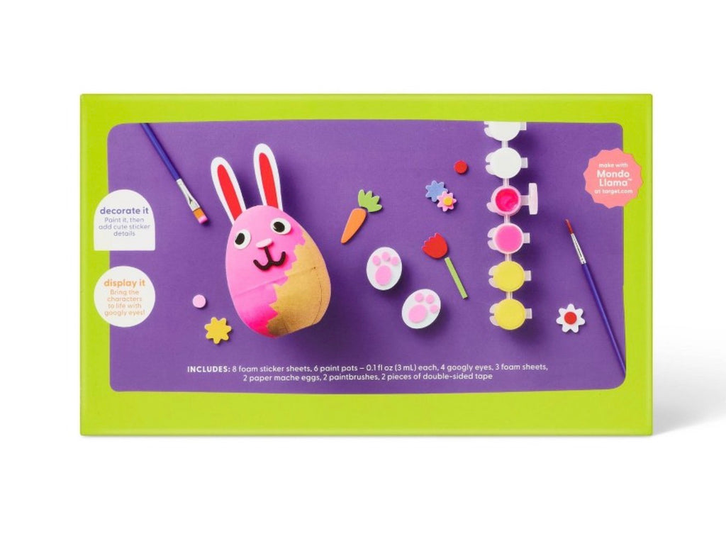 2ct Paper Mache Embellished Bunny and Chick Painting Activity Kit - Mondo Llama