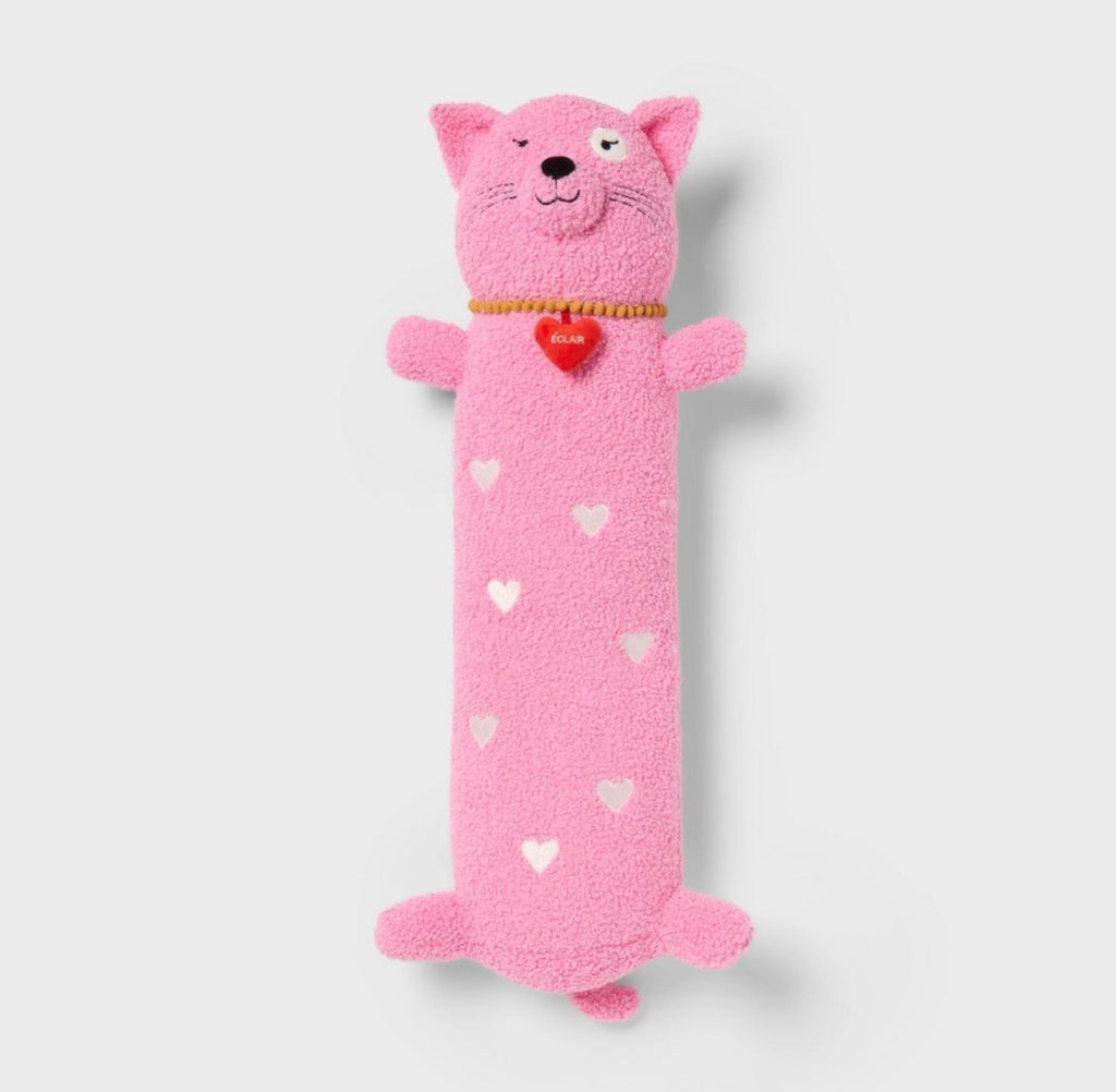 Cat Kids Long Weighted Plush Throw Pillow Pink