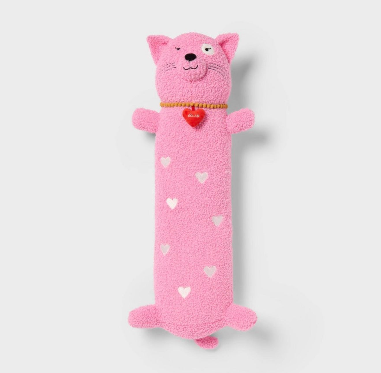 Cat Kids Long Weighted Plush Throw Pillow Pink