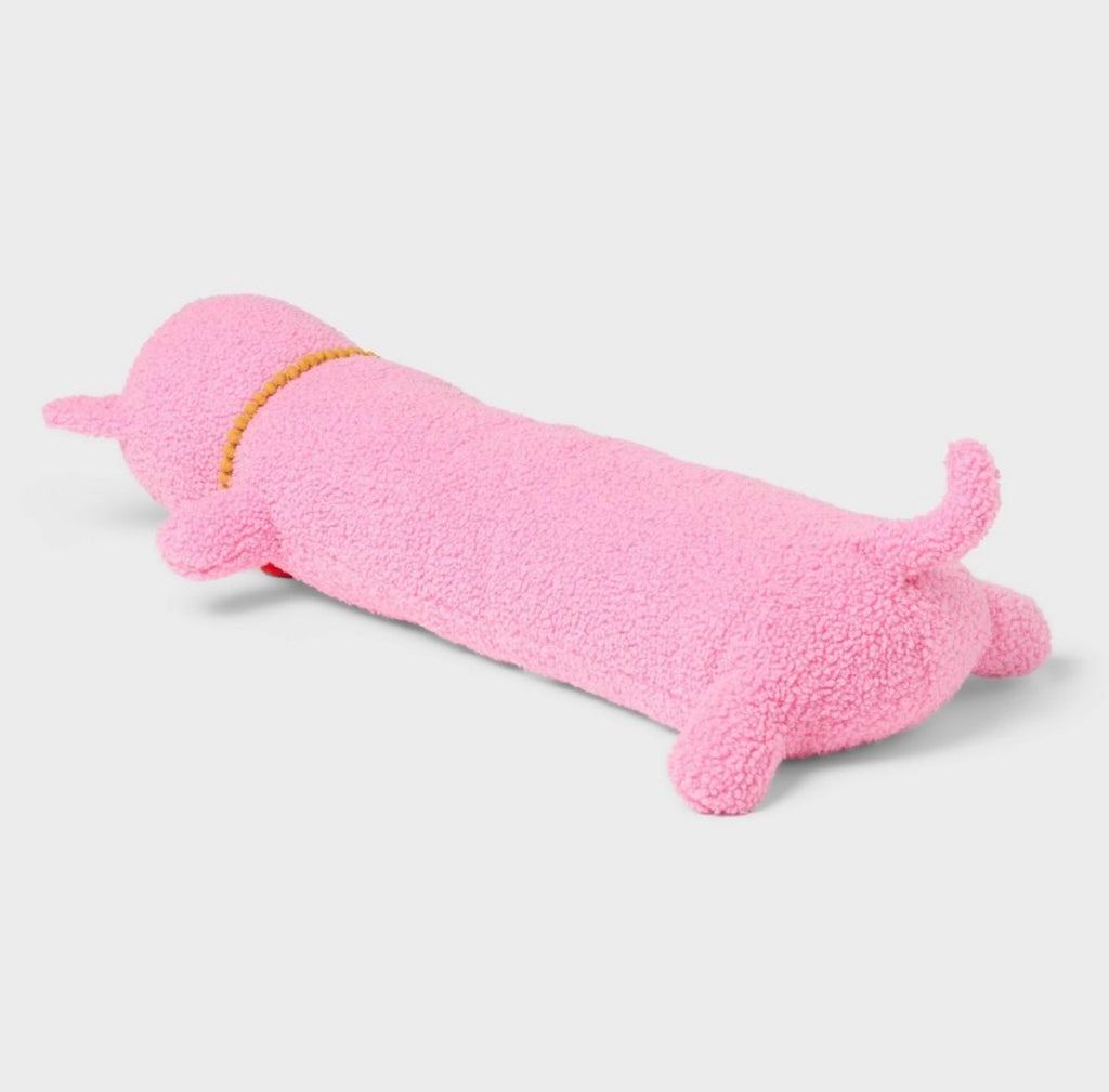 Cat Kids Long Weighted Plush Throw Pillow Pink