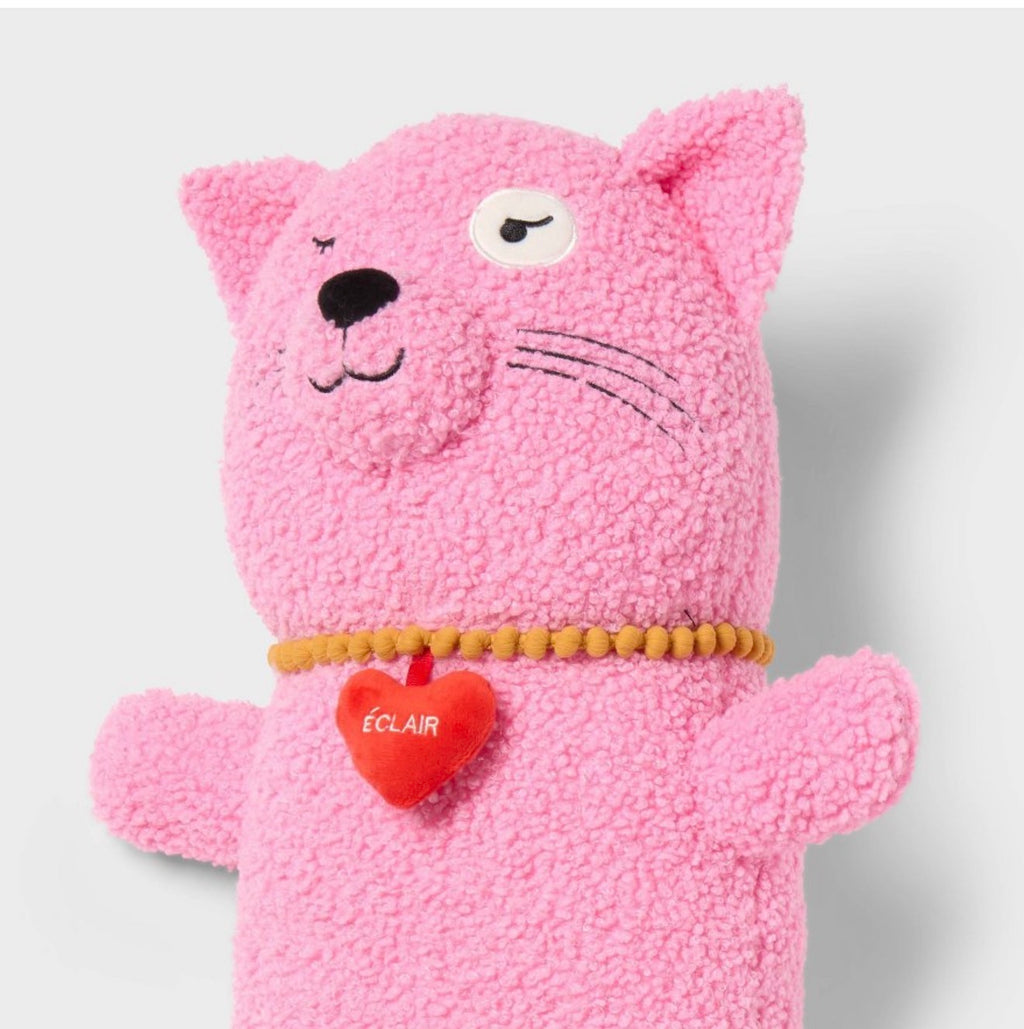 Cat Kids Long Weighted Plush Throw Pillow Pink