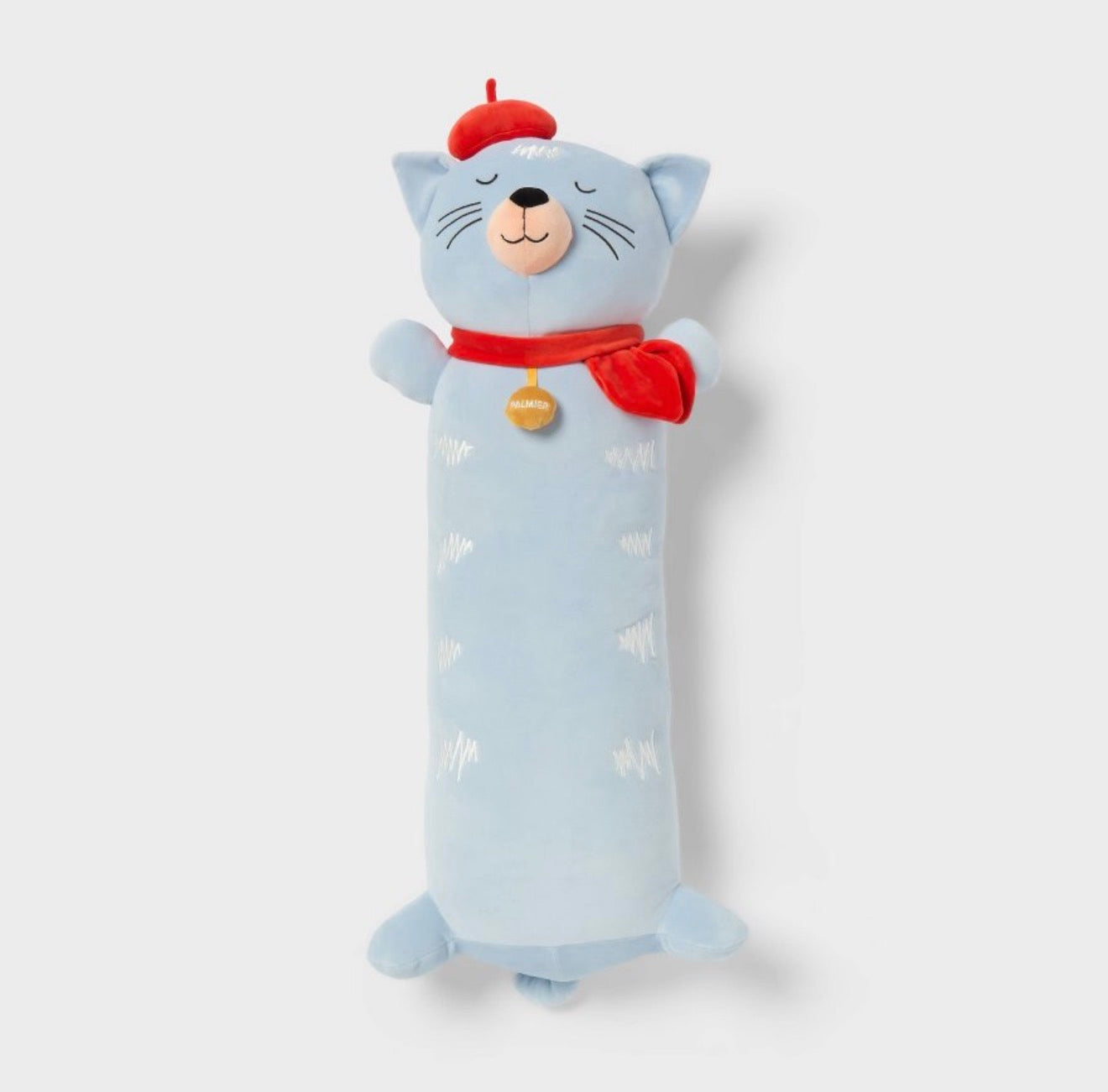 Cats Kids Long Weighted Plush Throw Pillow Blue