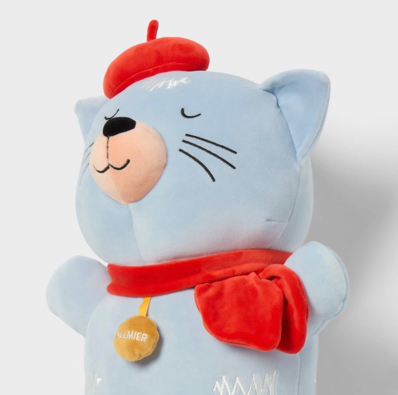 Cats Kids Long Weighted Plush Throw Pillow Blue